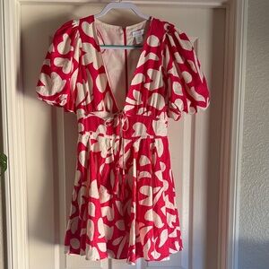 House of Harlow 1960 Red and Cream Dress
